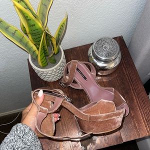 Zara purple platform heels